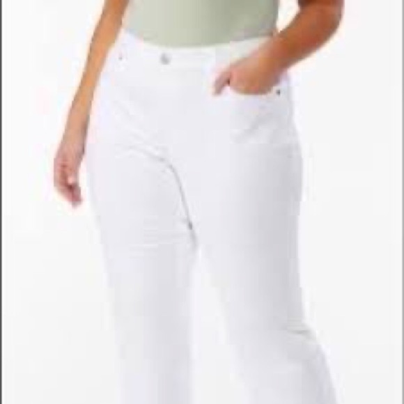 Cato | Plus Size Cropped Jeans White 28W - Picture 2 of 2